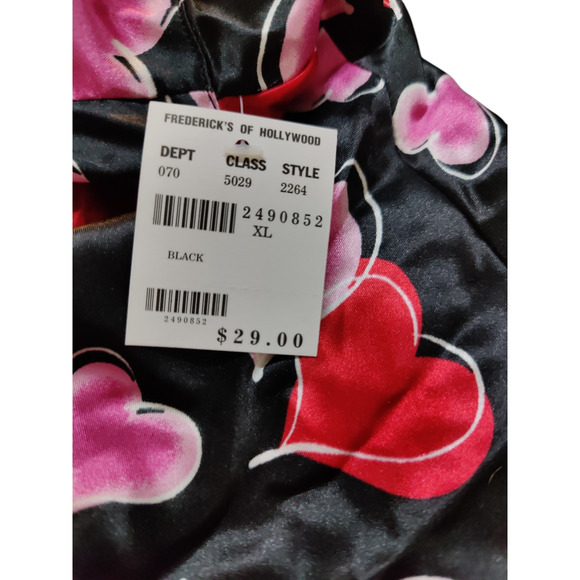 Vintage Fredericks of Hollywood 3 PC PJ set size XL Hearts Valentine silky - Picture 6 of 6
